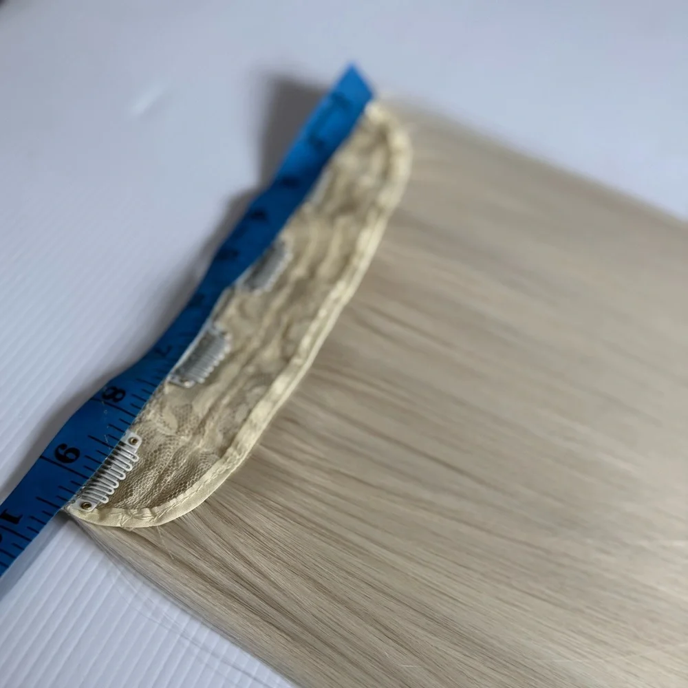 24” One-Piece Clip-In Hair Extension Platinum Blonde Straight Hair Natural look